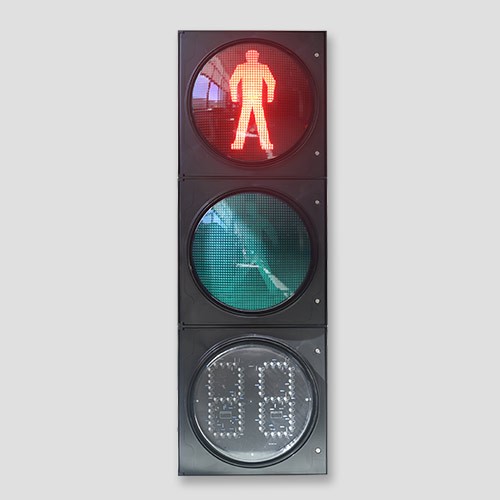 300mm High flux red green pedestrian with countdown timer